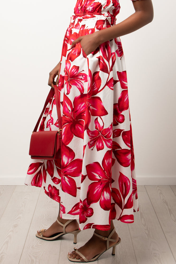 Floral Skirt Dark Pink