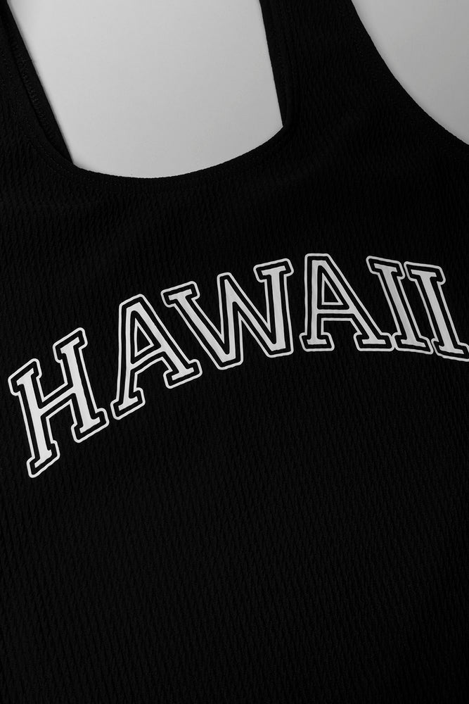 Textured One Piece Swimsuit Black