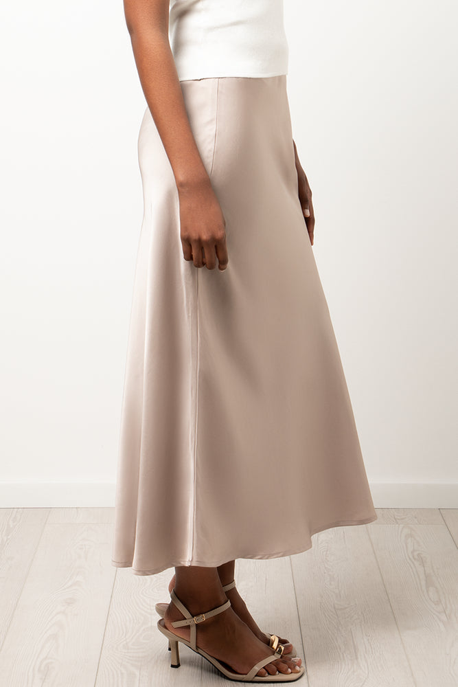 Satin Skirt Natural