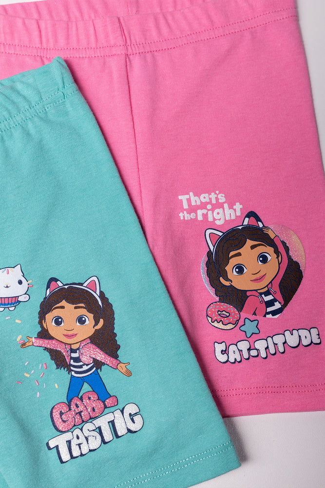 2 Pack Gabby's Dollhouse Cycle Shorts Blue And Pink