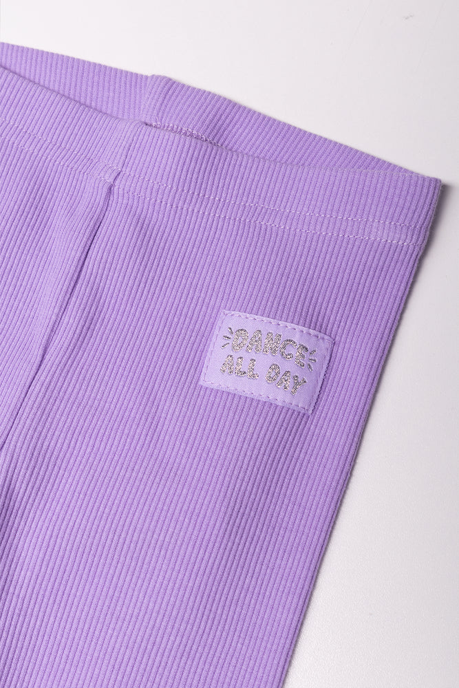 Rib Leggings Purple