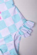 Smiley Check Swimsuit Light Blue (2)