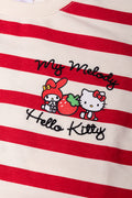 Hello Kitty Stripe Fleece Set Red (1)