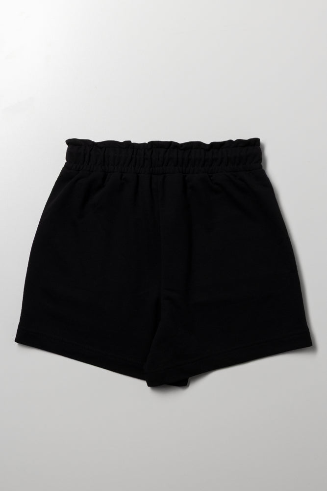 Smileyworld Paperbag Shorts Black (2)