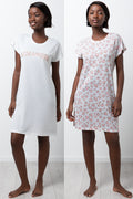 2 Pack Sleep Shirts White And Grey