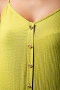 Strappy Tiered Crinkle Dress Green (3)