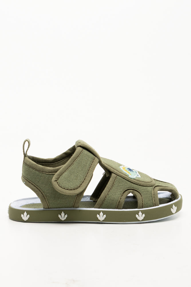 Dino Closed Toe Foxing Sandals Green