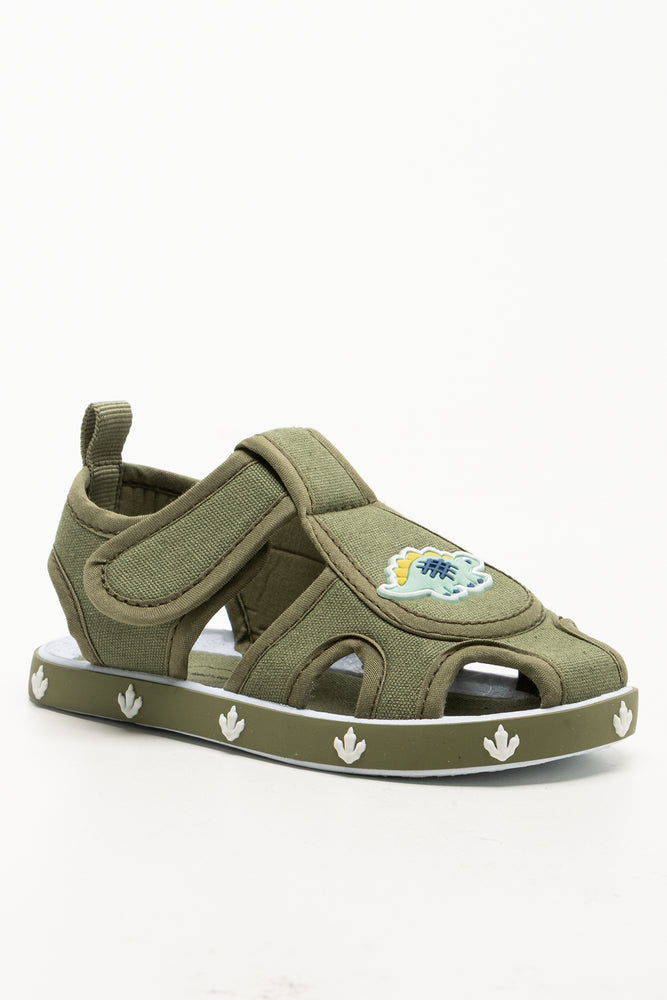 Dino Closed Toe Foxing Sandals Green