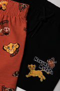Lion King 2 Pack Shorts Black And Natural (1)