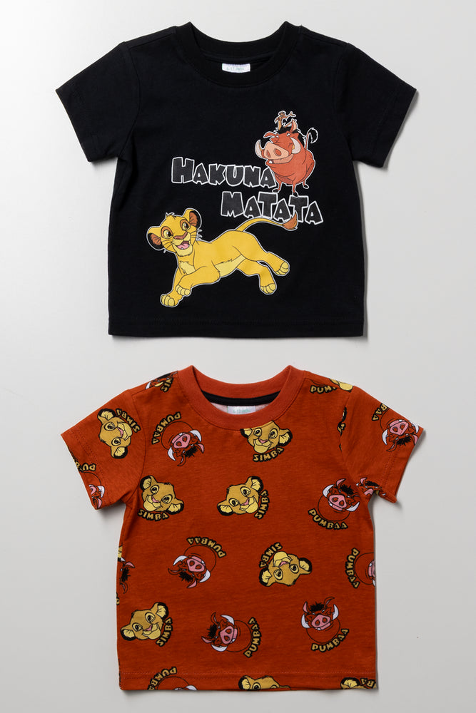 Lion King 2 Pack T-Shirts Black And Dark Orange