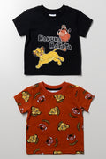 Lion King 2 Pack T-Shirts Black And Dark Orange