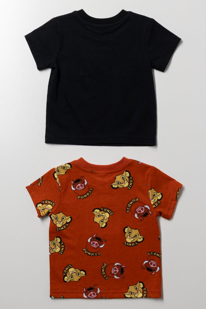 Lion King 2 Pack T-Shirts Black And Dark Orange (2)