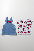 Minnie Mouse Denim Pinafore Set Blue And White (2)