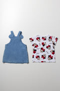 Minnie Mouse Denim Pinafore Set Blue And White (3)