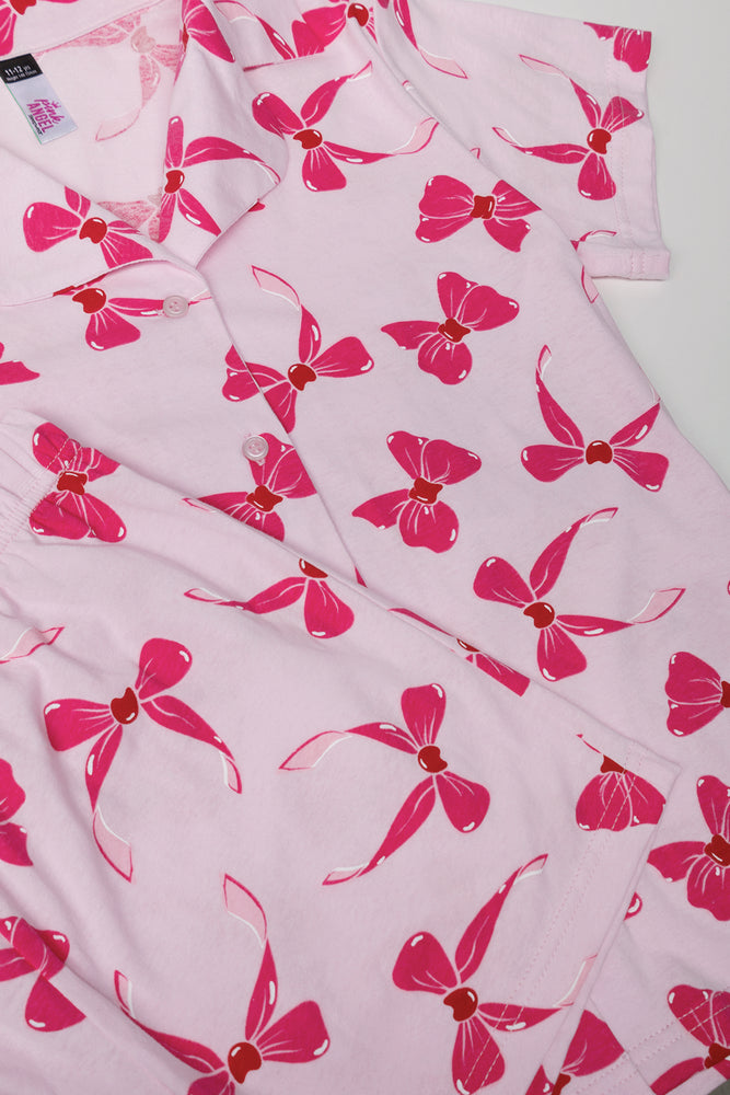 Button Through Pyjama Set Pink