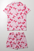 Button Through Pyjama Set Pink (2)