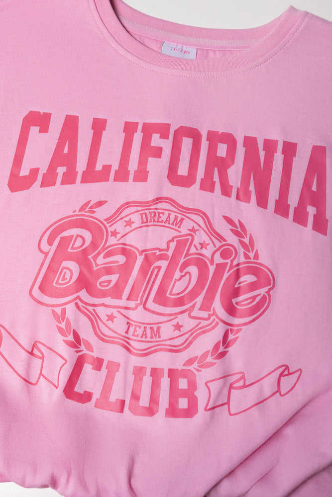 Barbie Elasticated Hem Top Pink
