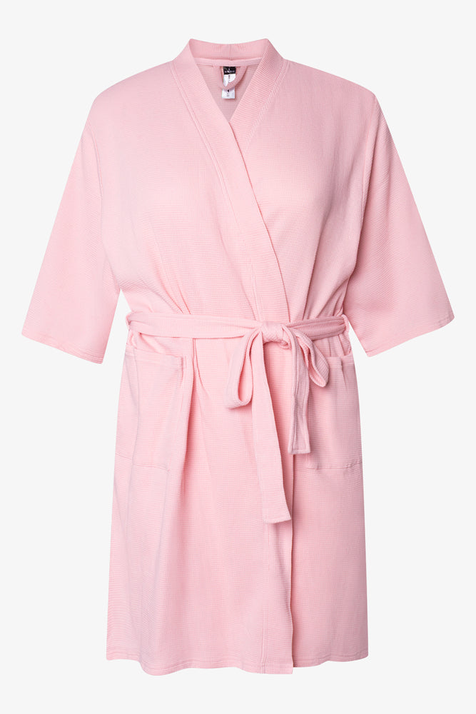 Waffle Gown And Scrunchie Set Pink