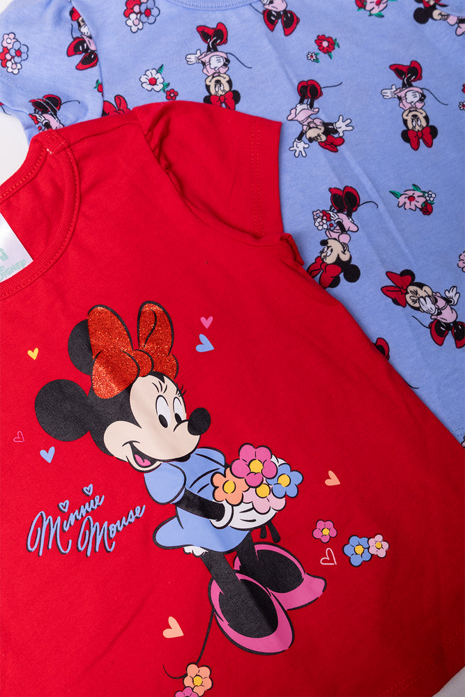 Minnie Mouse 2 Pack T-Shirts Red And Blue (1)