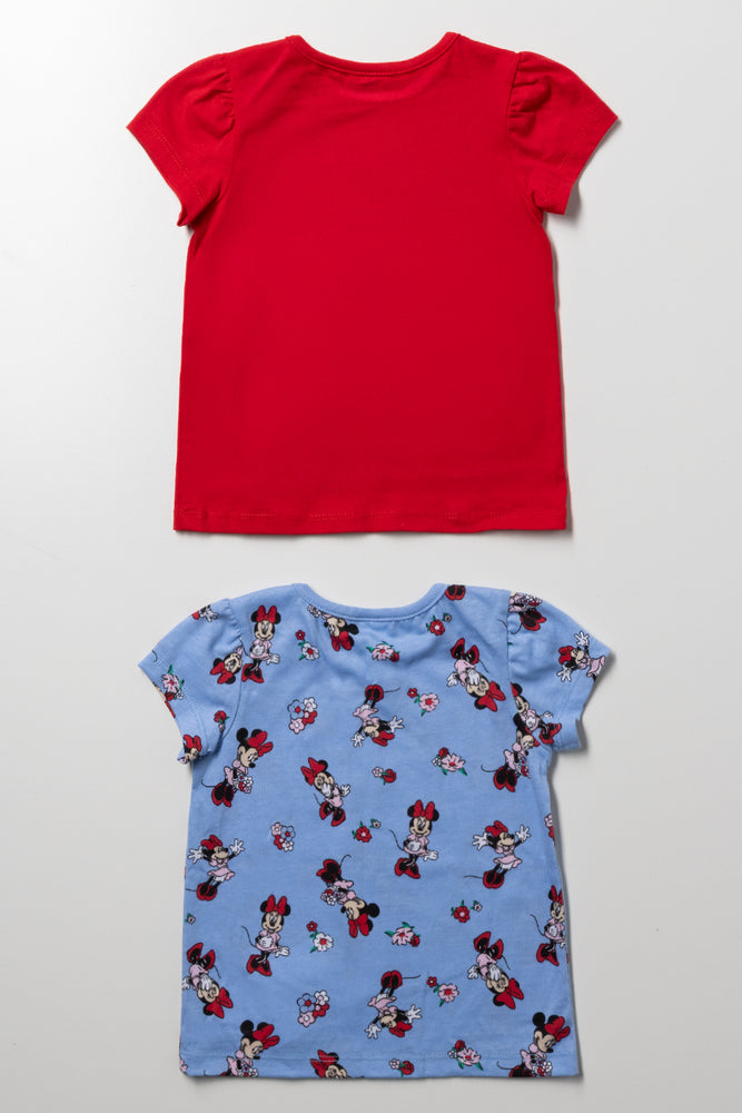 Minnie Mouse 2 Pack T-Shirts Red And Blue (2)
