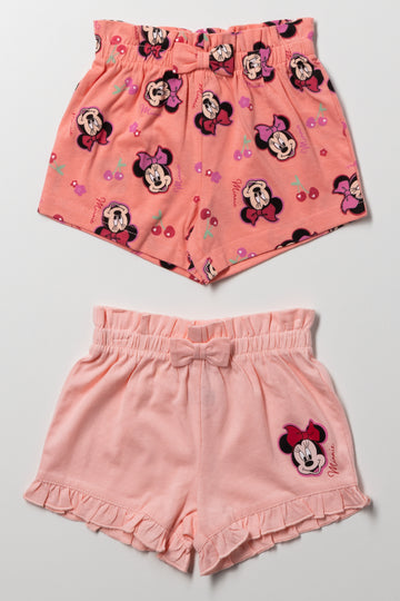 Minnie Mouse 2 Pack Shorts Pink