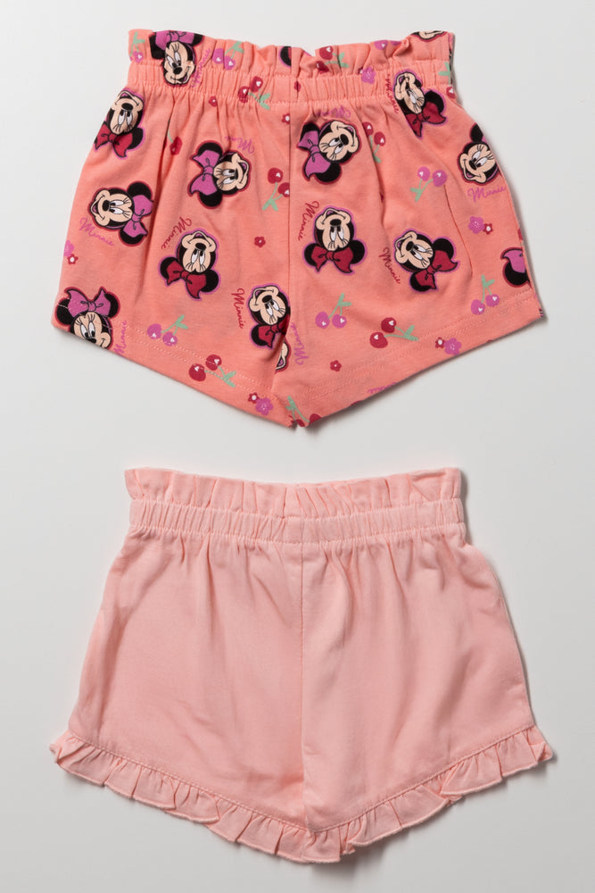 Minnie Mouse 2 Pack Shorts Pink (2)