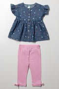 Denim Top & Leggings Set