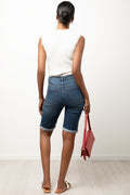 Distressed Bermuda Shorts Dark Blue (2)