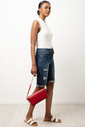 Distressed Bermuda Shorts Dark Blue (3)
