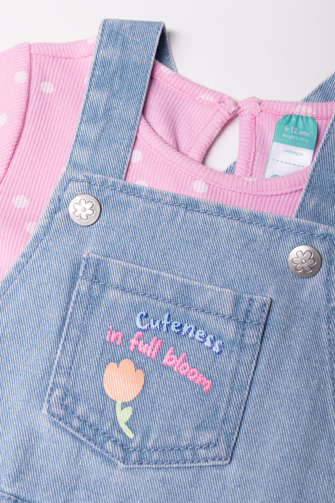 Dungaree Skort Set Light Blue (1)