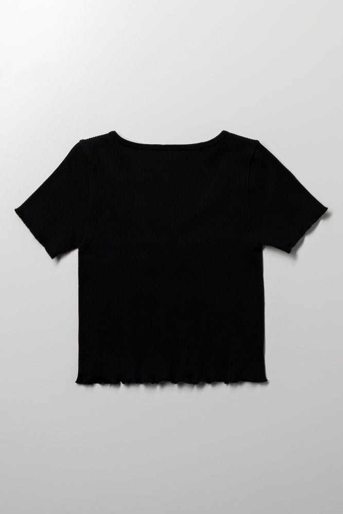 Seamless Short Sleeve T-Shirt Black (2)