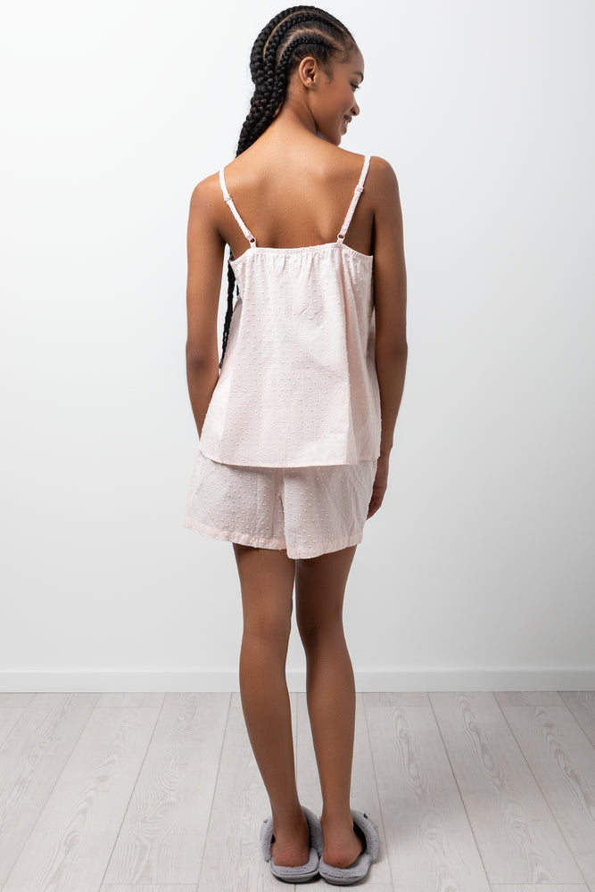 Cami And Shorts Pyjama Set Pink (2)