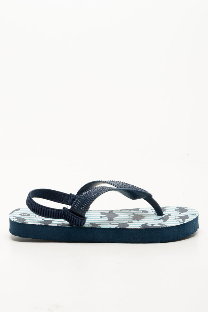 Dino Flip Flops Navy