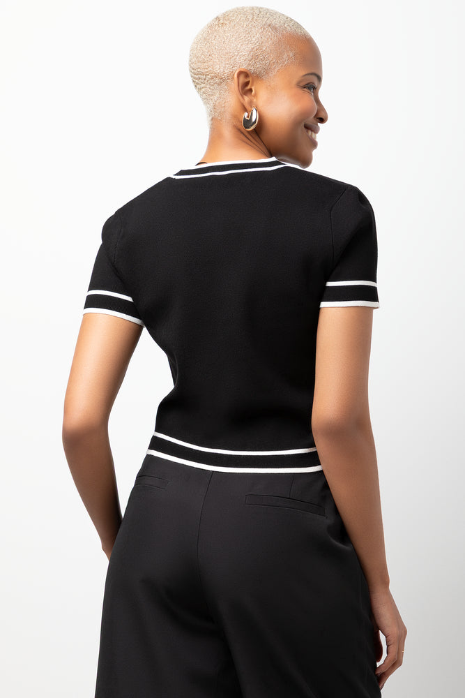 Short Sleeve Cardigan Black (2)