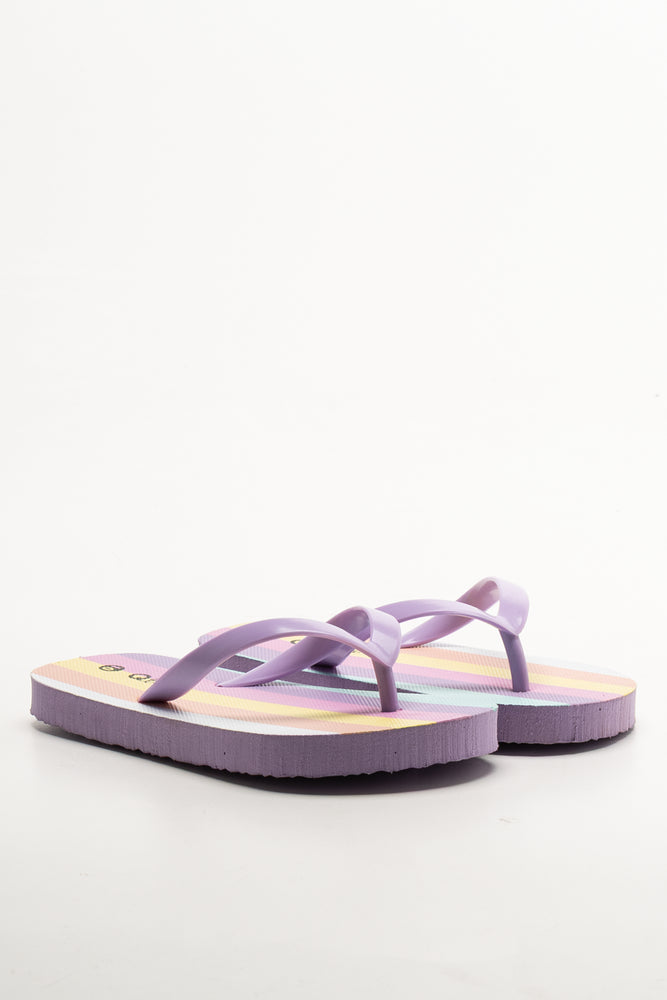 Stripe Flip Flops Lilac