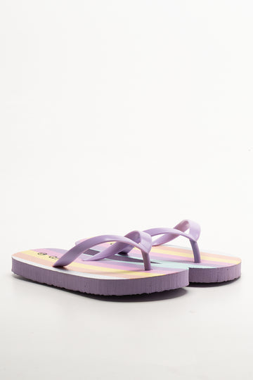 Stripe Flip Flops Lilac
