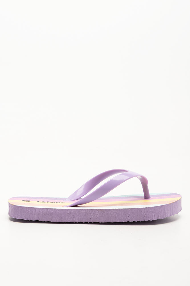 Stripe Flip Flops Lilac (1)