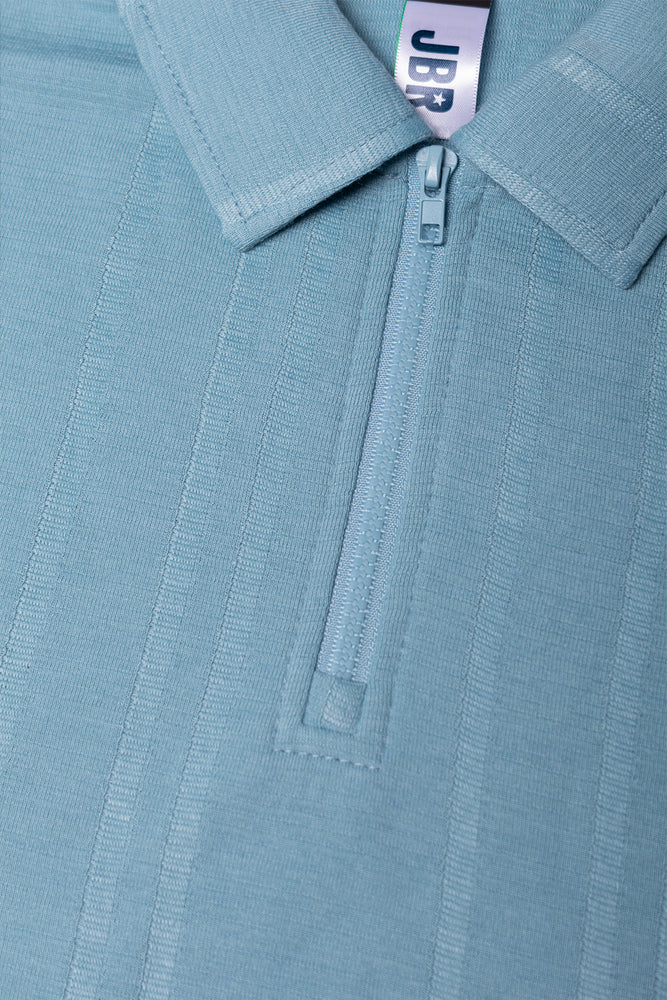 Rib Short Sleeve Golfer Blue