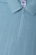 Rib Short Sleeve Golfer Blue (1)