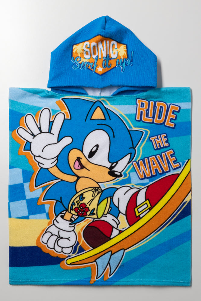 Sonic Hooded Towel Blue