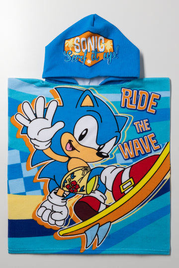 Sonic Hooded Towel Blue