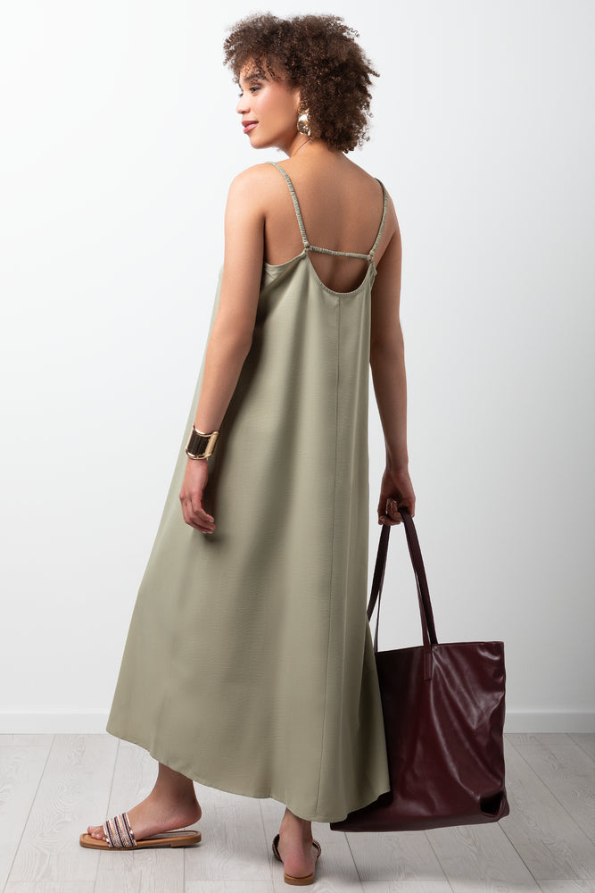 Maxi A-Line Dress Sage (2)