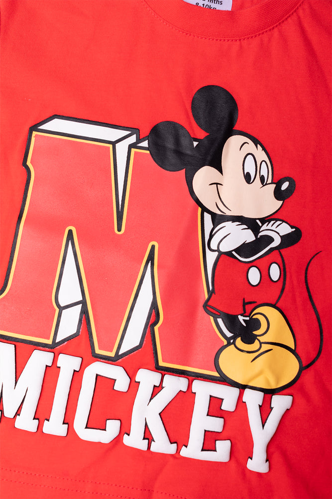 Mickey Mouse Short Sleeve T-Shirt Red (1)