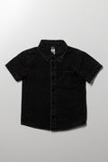 Short Sleeve Denim Shirt Black