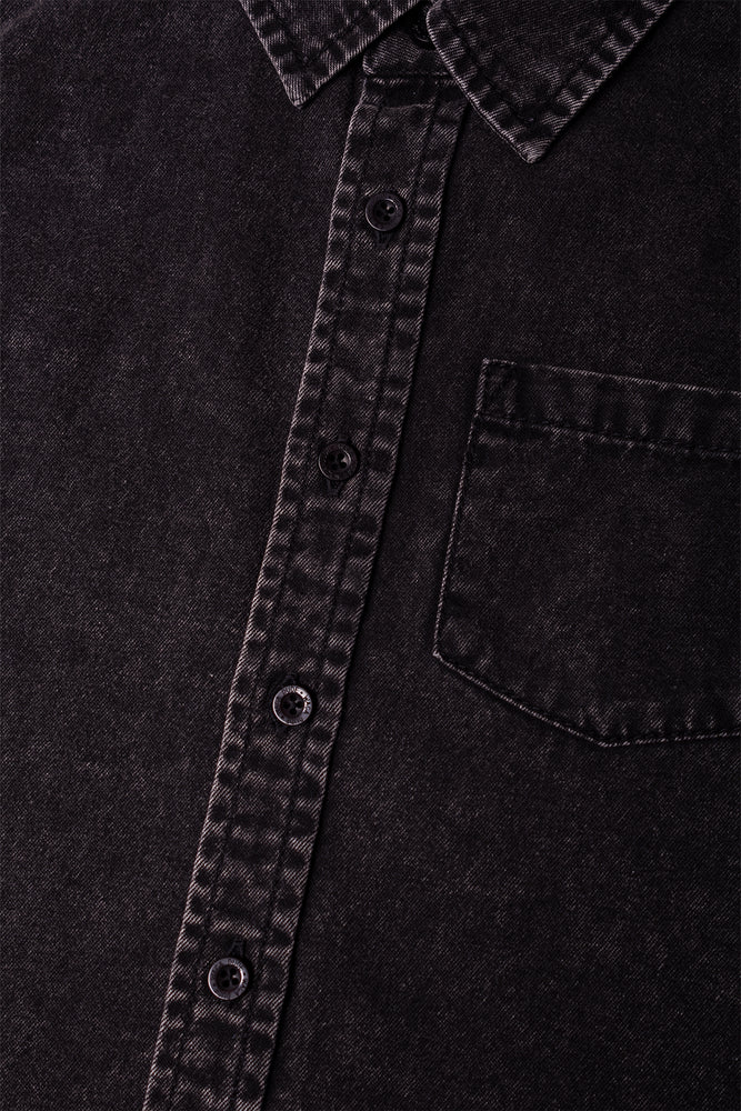 Short Sleeve Denim Shirt Black