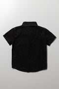 Short Sleeve Denim Shirt Black (2)