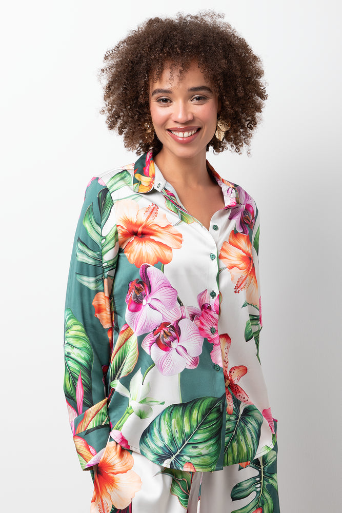 Long Sleeve Floral Satin Shirt Multi | Shirts & Blouses | Ackermans