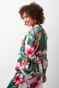 Long Sleeve Floral Satin Shirt Multi (1)
