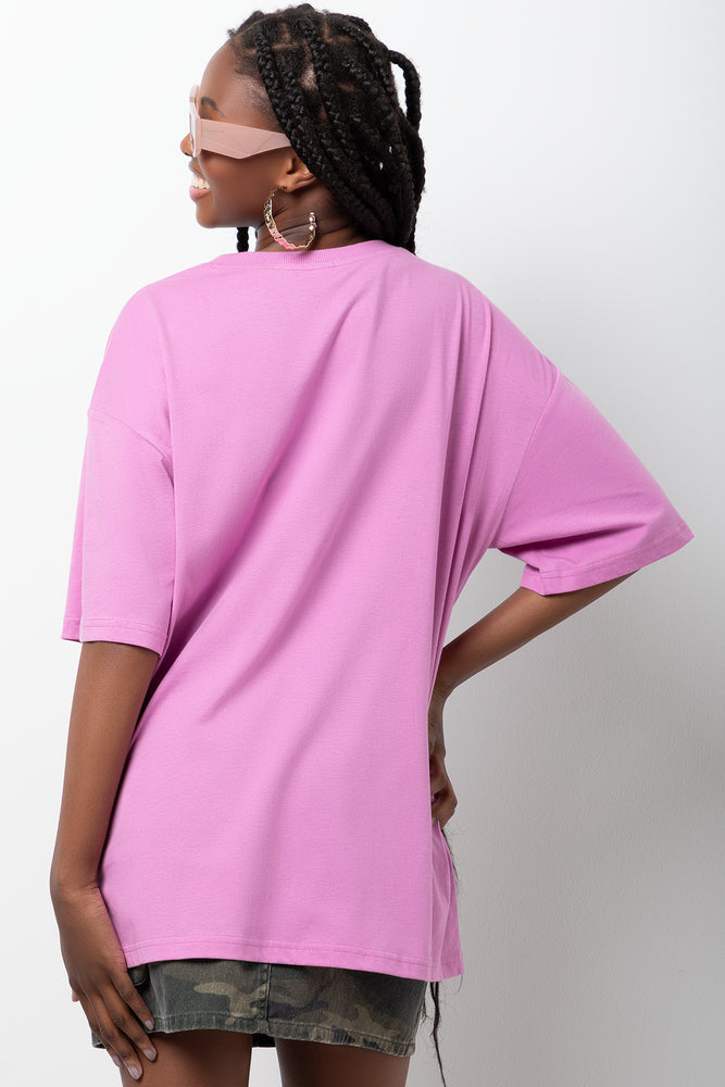 Oversized Graphic T-Shirt Pink (2)