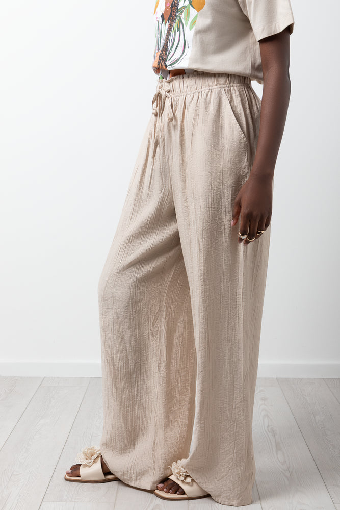 Crinkle Pants Natural